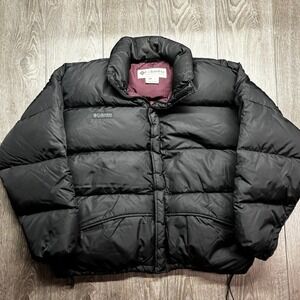 Columbia Sportswear Mens XL Black Down Puffer Jacket Vintage F6 1990s